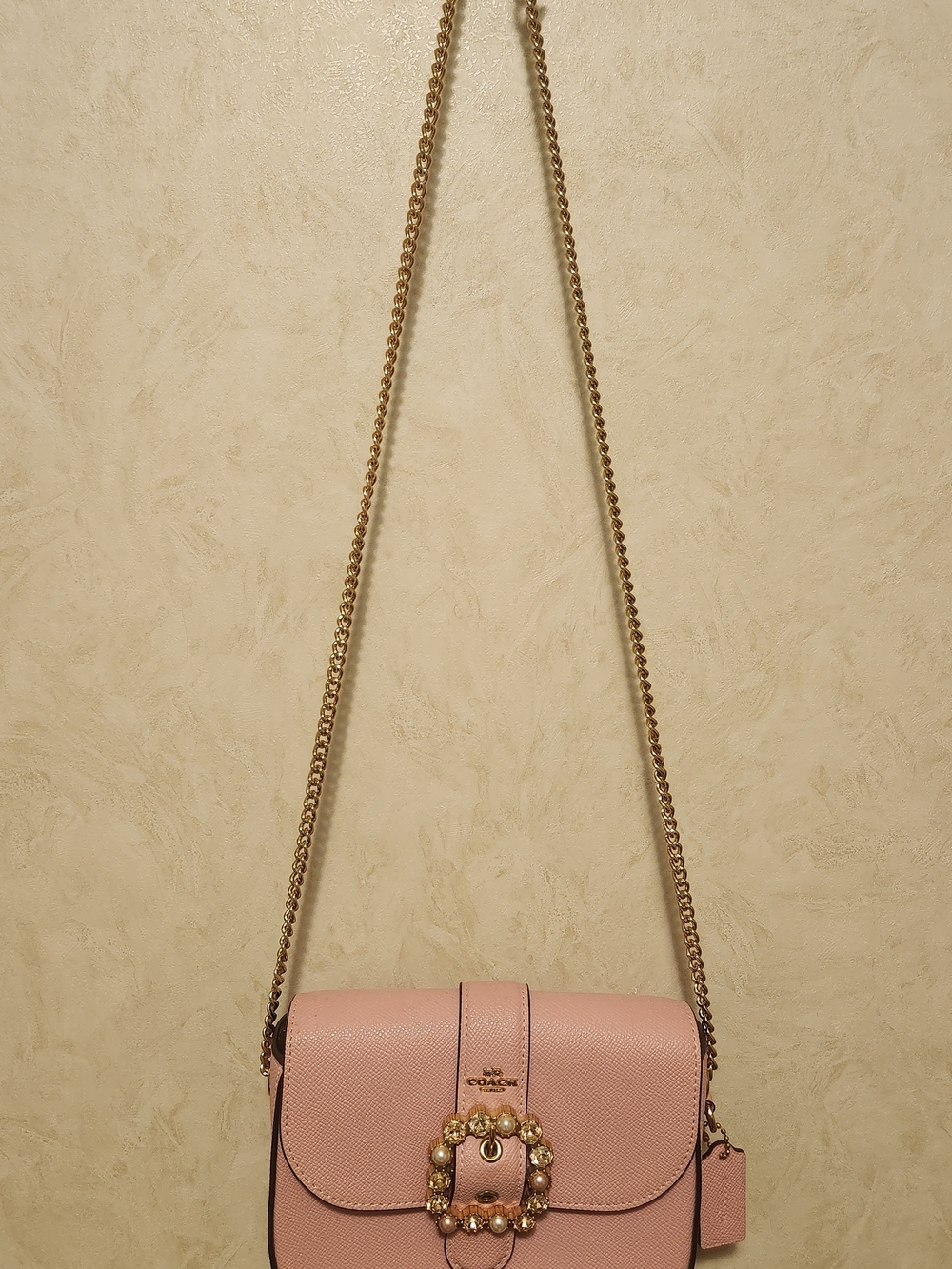 Coach Gemma Pink Leather Pearl Buckle Crossbody Bag - Picture 7 of 8